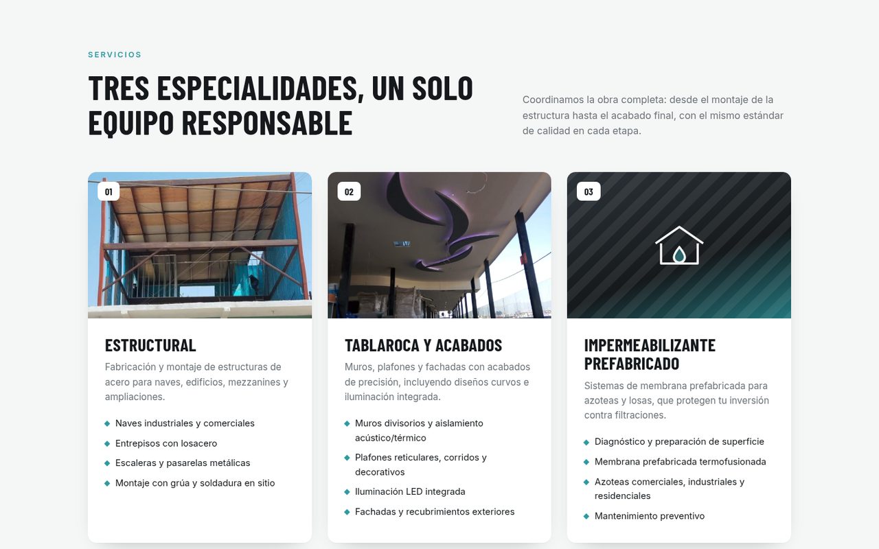 Sección de servicios